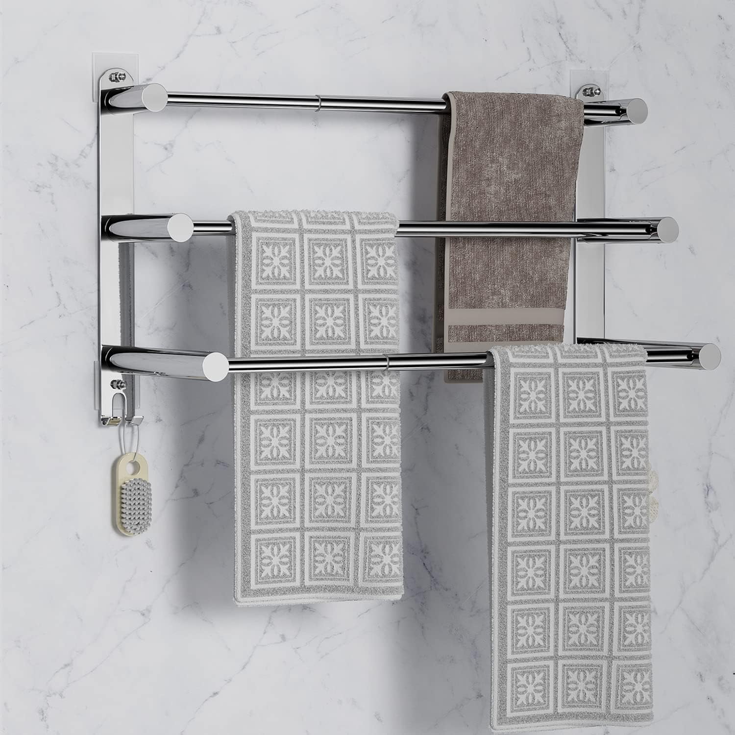 Adjustable Stainless Steel Wall Mounted 3-Tier Towel Rack