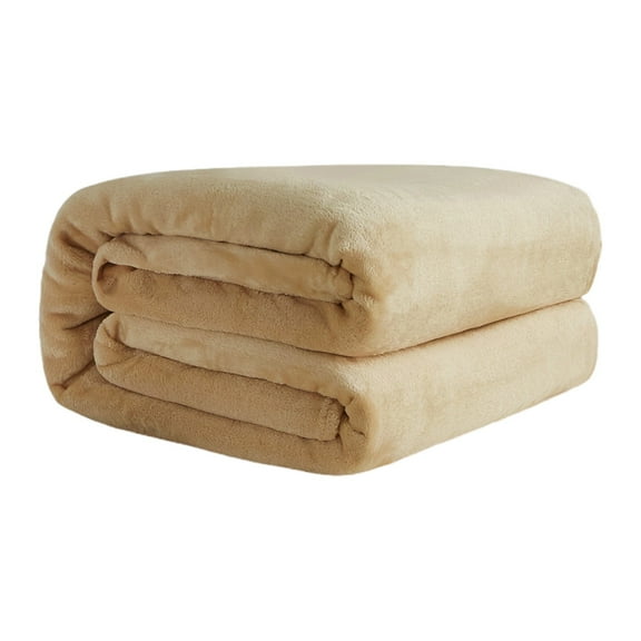 Towel Blanket, Air Conditioning Quilt Khaki 50*70， Conditioner Comforter Soft Blanket Lightweight Microfiber Flannel for Bed Couch and Bedroom Suitable for Adults