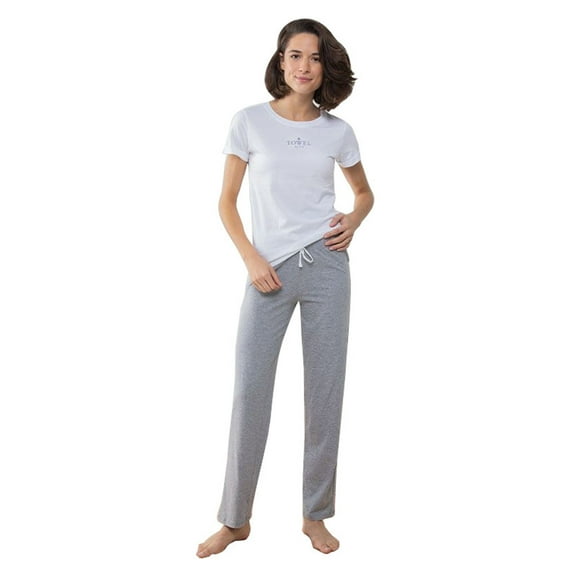 Towel City Womens Pajama T-Shirt And Bottoms Set