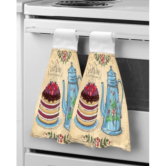 Towel Cleaning Tableware Towel Kitchen Microfiber Absorbent Bathroom For Towels Hand Background White On Strawberry Red