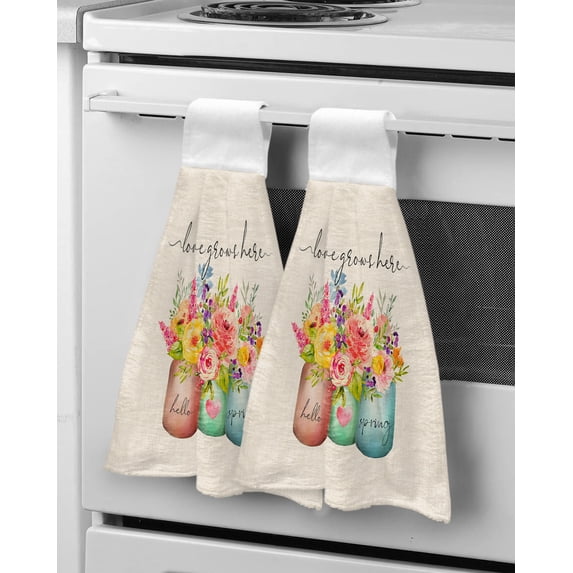 Towel Cleaning Tableware Towel Kitchen Microfiber Absorbent Bathroom For Towels Hand Background White On Strawberry Red