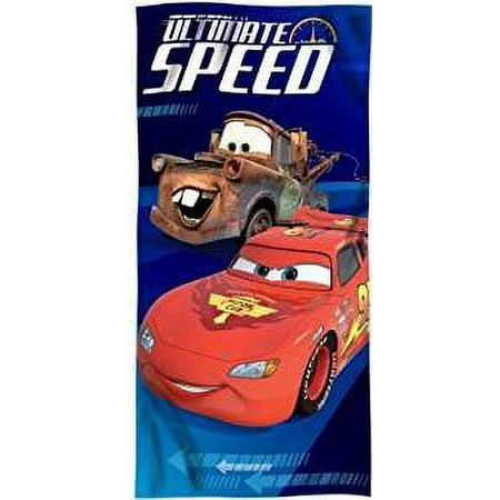 Towel - Disney - Cars Lightning McQueen Speed Blue New 076251