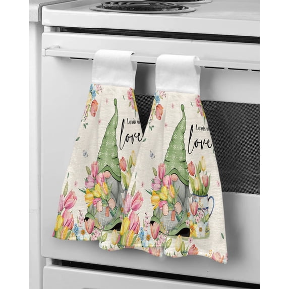 Towel Dry Quick Kitchen Bathroom for Towel Hanging Fabric Microfiber Towel Hand Day Valentine'S Love Watercolor