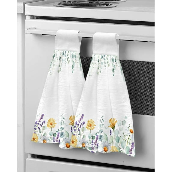 Towel Dry Quick Kitchen Bathroom for Towel Hanging Fabric Microfiber Towel Hand Golden Rose Flower