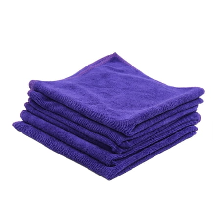 Towel Drying Washing Cloth 5pcs 40 x 40cm 300GSM Microfiber Home Car Purple