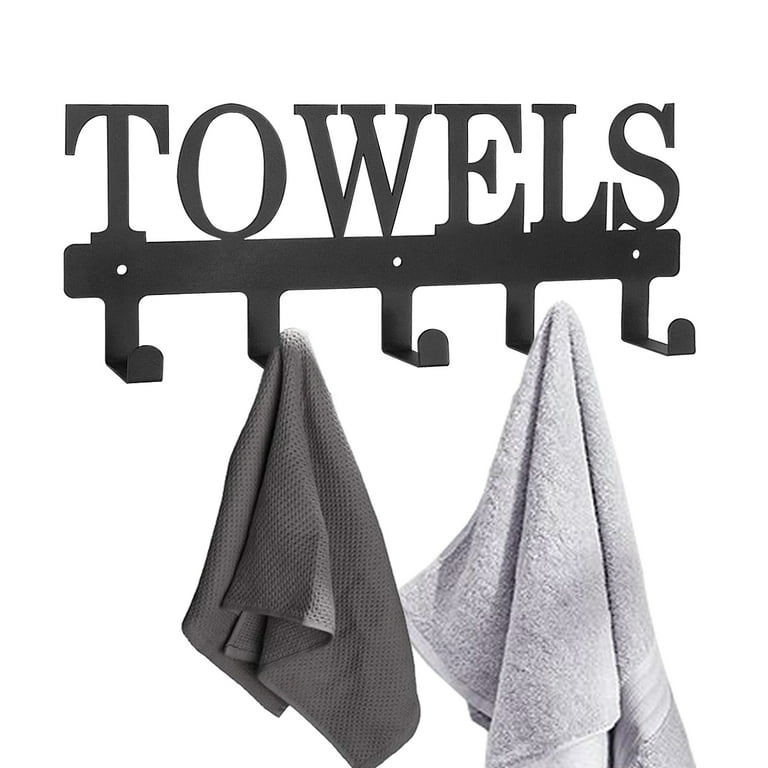 Towel Holder for Bathroom, Towel Rack Towel Hooks Wall Mount for