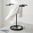 thumbnail image 1 of FVKRNYZ Towel Holder Stand, S Shaped Hand Towel Holder Rack for Bathroom Countertop with 7inch Stable Base for Kitchen Countertop, Black, 1 of 8