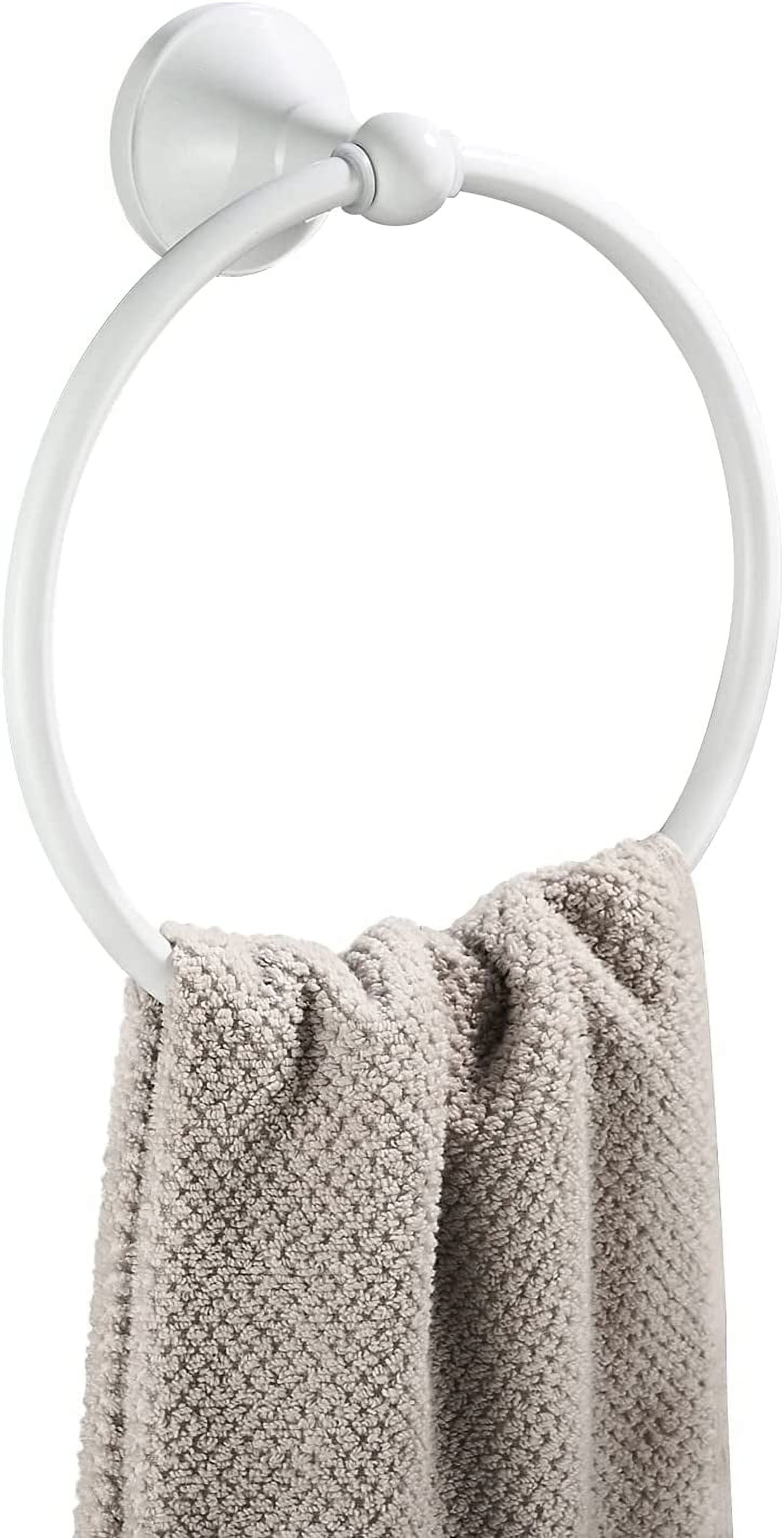 Towel Holder White, Bathroom Towel Ring for Hanging Kitchen Round Modern Style Bath Towel Rail