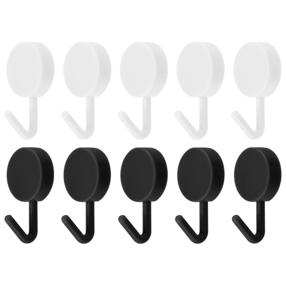 Towel Hooks, 10Pack Stainless Steel Wall Hooks/Adhesive Hooks, Robe Hooks Decorative for Kitchen (Black and White)