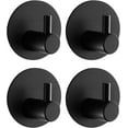 thumbnail image 1 of Towel Hooks for Bathroom (4 Pack) Adhesive Towel Hook Shower Hooks for Inside Shower - Sticky Bathroom Wall Hooks for Hanging Towels, Robe, Loofah, Bath Sponge - Matte Black Towel Hooks, 1 of 9