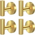 thumbnail image 1 of Towel Hooks for Bathroom,4 Packs Wall Mount Towel Holder,Black Matte Wall Robe Hook,Stainless Steel Heavy Duty Door Hanger Towel Hook for Kitchen, Bedroom,Hotel,Pool,Coats - Gold, 1 of 12