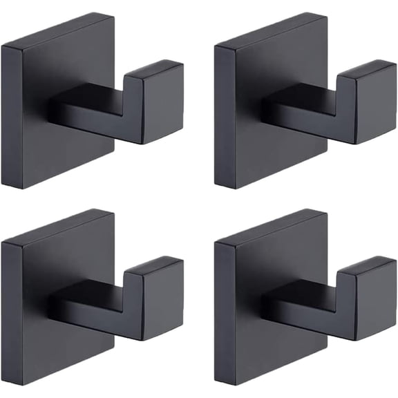 Towel Hooks for Bathroom Bath Robe Hook,Towel Holder Towel Hanger Coat Hooks Sponges Hangers Wall Mount Heavy Duty for Kitchen Garage Cabinet Closet Door,4 Pack