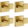 thumbnail image 1 of Towel Hooks for Bathrooms, Brushed Gold Towel Hook for Kitchen Bathroom, SUS304 Stainless Steel Coat Hook, Square Heavy Duty Holder Robe Hooks for Hanging Towels,  sponges, Wall Mount, 4 Pack, 1 of 8