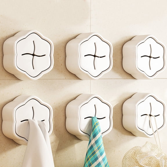 Towel Hooks Wall Mount - Non Drilling Towel Holder Rear Hook, Strong Self Stick Door Hanger, Space Saving Bathroom Kitchen Storage Organizer