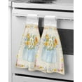 thumbnail image 1 of Towel Kitchen Cloth Cleaning Dry Quick Microfiber Cloth Hanging Bathroom Towels Hand Leaves Flower Peony, 1 of 7