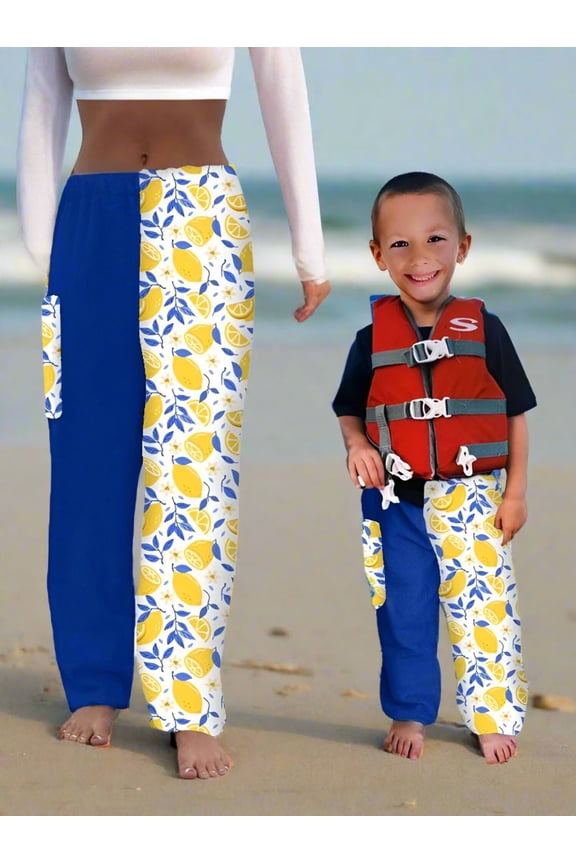Towel Pants - Lemon Pattern - IN-STOCK Fast Shipping - Beach, Swimming, Resortwear, Boys, Girls, Adults
