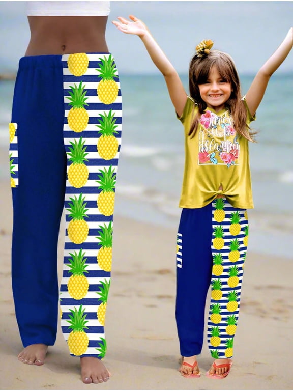 Towel Pants for Swimmers – Cotton Terry Towel Pants – Beach Coverup – Resort Wear – Swim wear - Pineapple Pattern