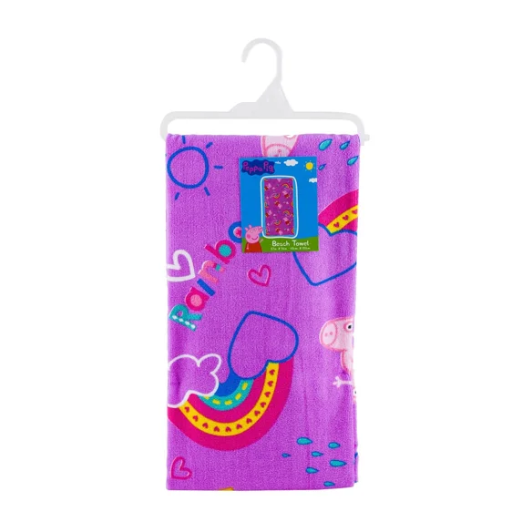 Towel - Peppa Pig - Purple Design Allover Print 27X54" Beach/Bath New