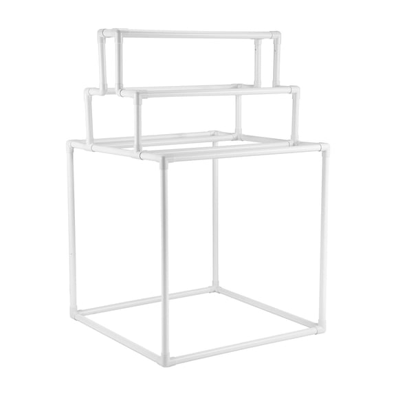 Towel Rack 8 Bar, Freestanding PVC Pool Towel Holder, Outdoor Indoor Drying Stand, White