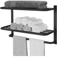 thumbnail image 1 of Towel Rack for Bathroom, 23 Inch Tower Holder with Tower Bars, SUS 304 Stainless Steel Lavatory Bath Towel Shelf Towel Hanger Wall Mount, 3-Tier (Matte Black), 1 of 14