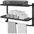 thumbnail image 1 of Towel Rack for Bathroom,23 Inch Tower Holder with Tower Bars, SUS 304 Stainless Steel Lavatory Bath Towel Shelf Towel Hanger Wall Mount, 3-Tier (Matte Black), 1 of 8