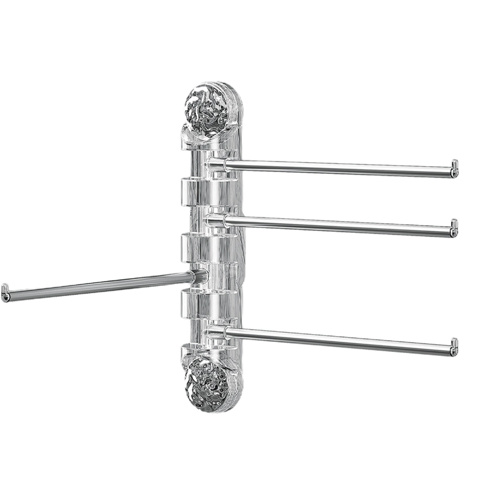 External Rotation Towel Slides Towel Rack for Bathroom,4-Arm Wall Mounted Towel Rack,Towel Rack for ...
