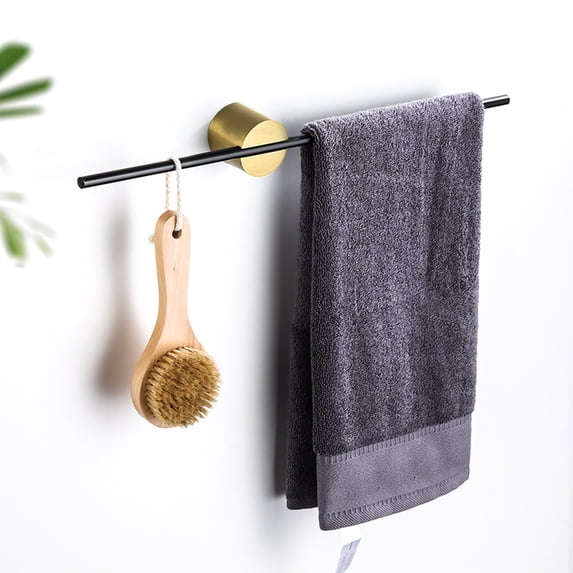 Towel Rack, Brushed Metal Wall Mounted Towel Bar, 3 Bar Adjustable Length Black Bathroom Towel Holder for Kitchen Hotel