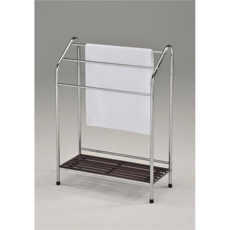Towel Rack - Chrome & Walnut, 33 x 28 x 11 in.