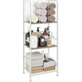 thumbnail image 1 of Towel Rack Free Standing 3-Tier M-Shaped Detachable Dividers, Durable Metal Holder, Pool Towel Rack, Space-Saving Towel Storage Organizer, Modern Bath Towel Shelf for Home, Poolside, White, 1 of 14
