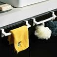 thumbnail image 1 of Towel Rack Hanging Organizer for Bathroom Kitchen | Over Cabinet Cupboard Door Hanger | Space-Saving ABS Shelf, Easy Install, Removable, 2 Hooks, Fits Towels or Rags, 1 of 8