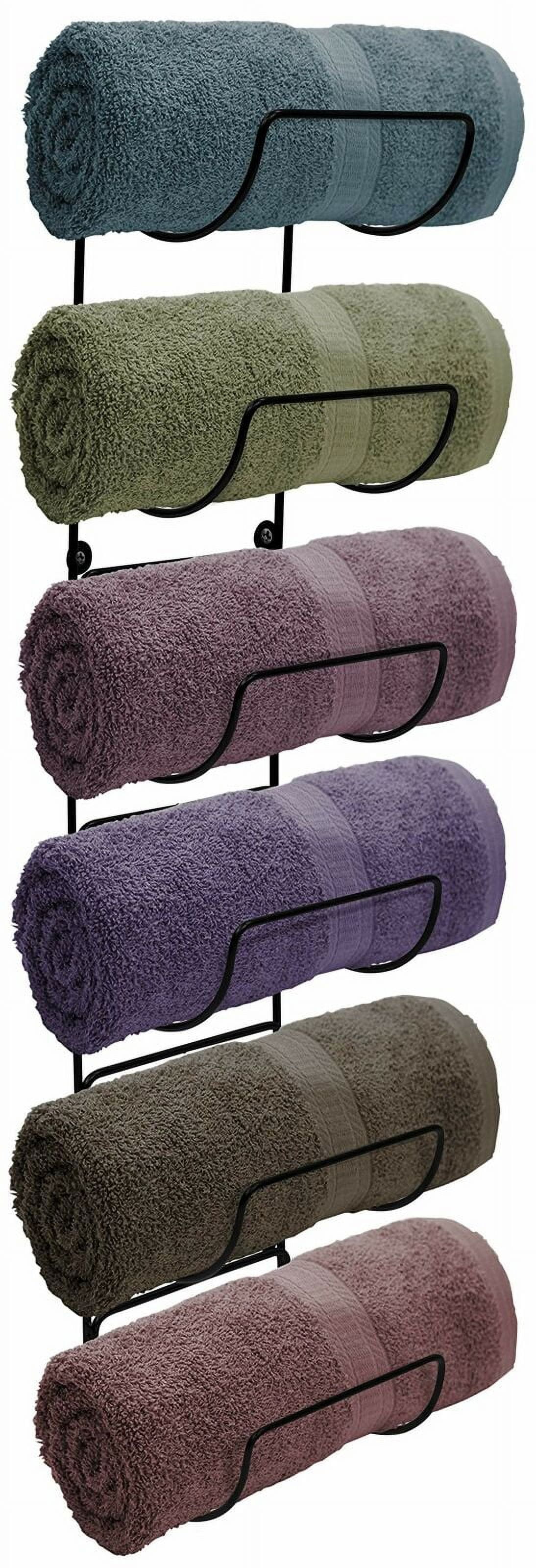 Matte Black Wall Mounted 6-Tier Iron Towel Rack