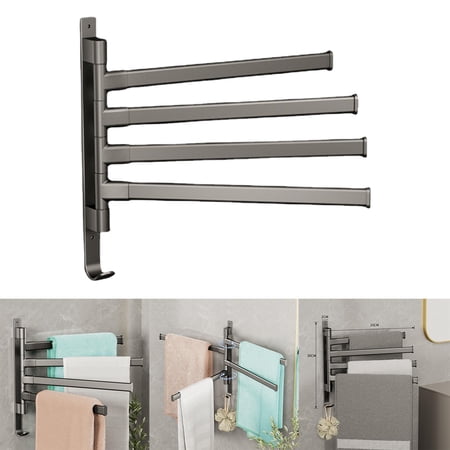 Towel Rack Swivel Outside Towel Rack for Pool Hand Towel Holder Stainless Mounted Organizer Vertical Towel Rack Wall Mounted for Bathroom