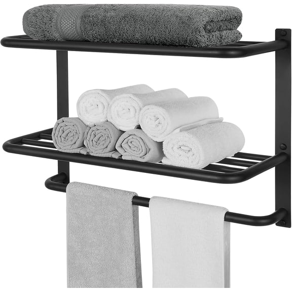 Towel Rack, Tower Holder with Bars, Stainless Steel Bath Towel Shelf Wall Mount, 3-Tier