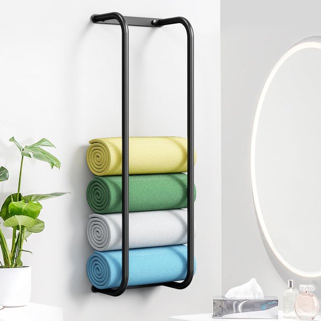Towel Rack Wall Mounted, Bathroom Towel Storage, Stainless Steel Towel