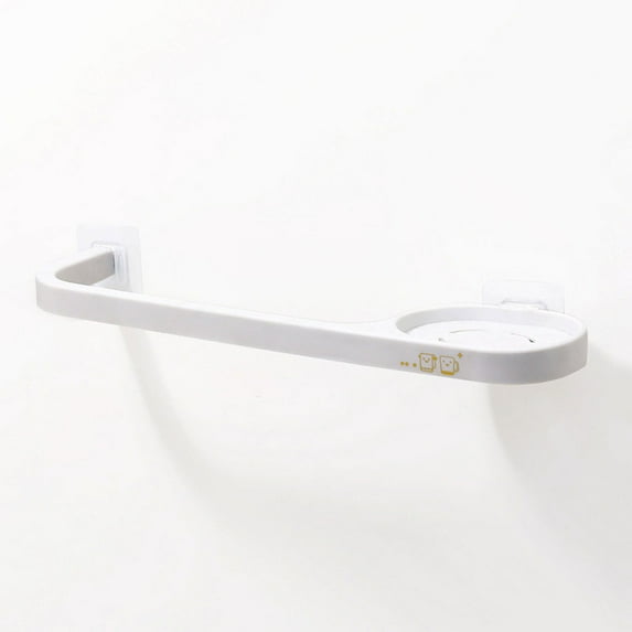 Pot Rack Wall Mounted Towel Rack Hanging Plastic Towel Bar Storage Rack Bathroom Rack Single Bar Bath Towel Rack,White Kitchen Rack