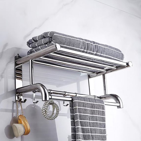 Towel Rack for Bathroom Towel Holder, Wall Mounted 304 Stainless Steel Telescopic Towel Rack, Stainless Steel Adjustable Towel Rack, Towel Rack