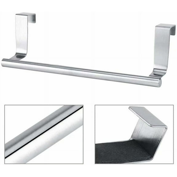 Towel Rack for Cabinet,Strong Stainless Steel Towel Hanger,Kitchen Over Cabinet Towel Bar Holder,9 Inch Brushed Towel Rack for Bathroom,Wide