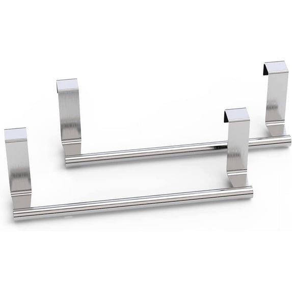 Towel Rack for Cabinet, Strong Steel Kitchen Over Cabinet Towel Bar Holder, 14" Wide - 2 Pack