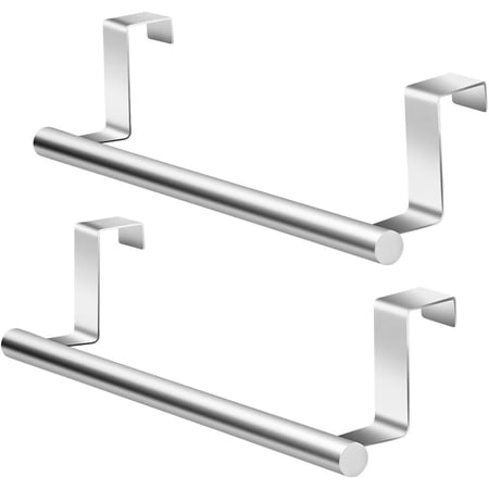 Towel Rack for Cabinet, Strong Steel Kitchen Over Cabinet Towel Bar Holder, 9" Wide - 2 Pack
