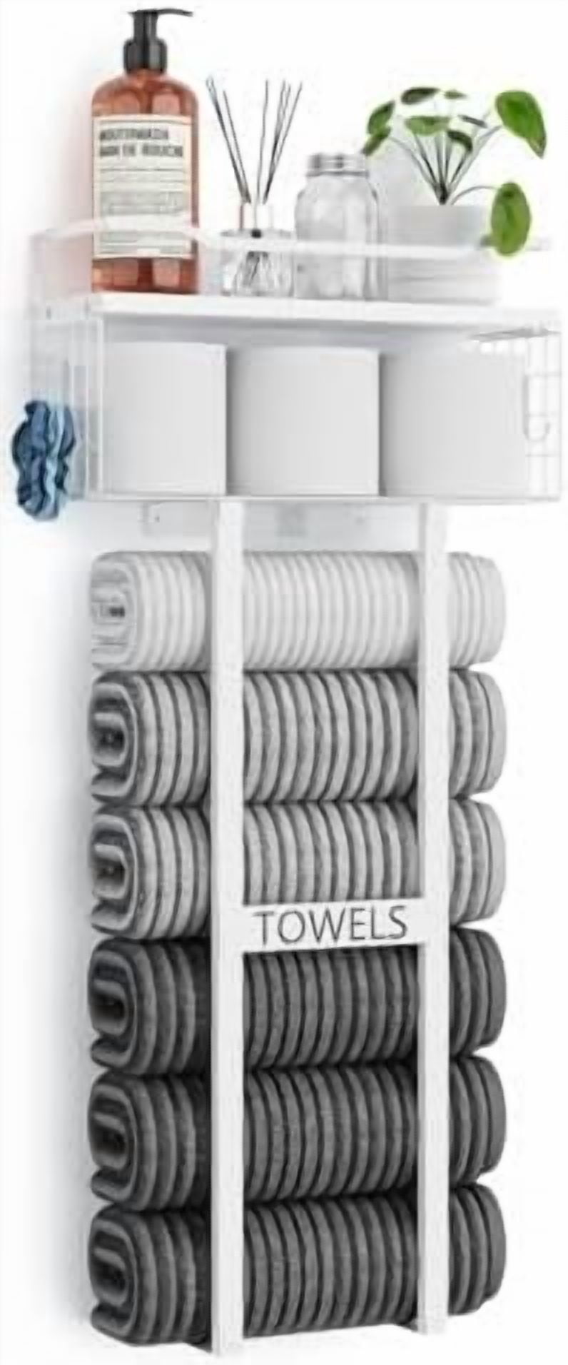 Towel Racks for Bathroom 31inch Wall Mounted Towel Rack,Floating Shelf ...