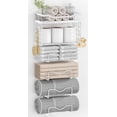 thumbnail image 1 of Towel Racks for Bathroom,Towel Rack Wall Mounted, 6 Tier Rolled Or Folded Towel Holder with Floating Shelves, Bathroom Towel Holder for Bath, Hand Towels,Metal,Full White, 1 of 7