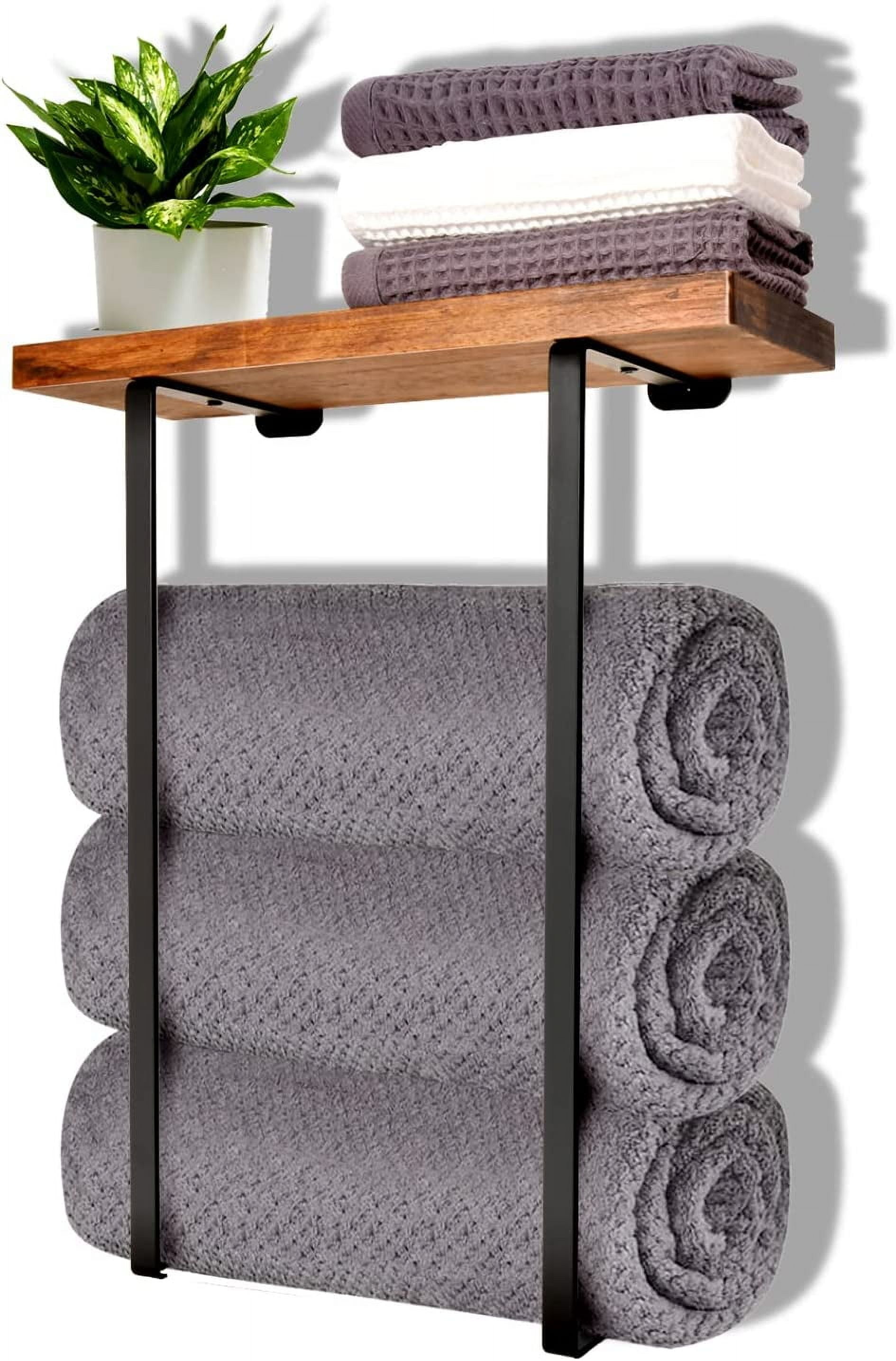 Small Rectangular Hand Towel Rack Towel Racks for Bathroom Wall Decor,Bathroom Shelves,Black Minimalist ...
