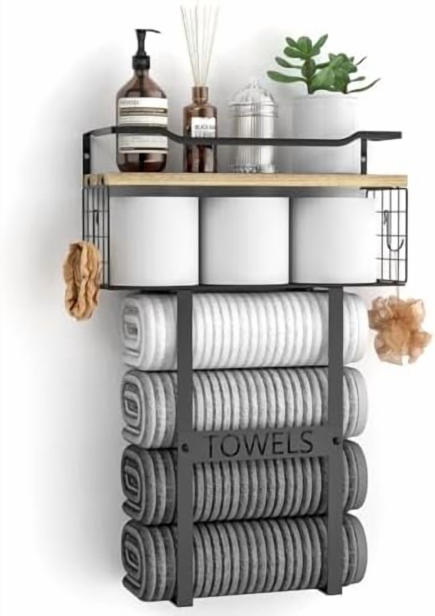 Towel Racks for Bathroom Wall Mounted - Bath Wall Towel Holder Set ...