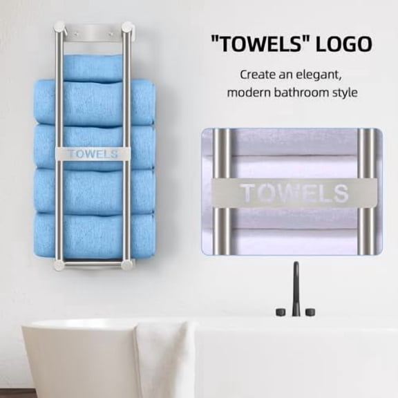 Towel Racks for Bathroom,  Towel Storage for Small Bathroom 22inch, Stainless Steel Towel Rack Wall Mounted for Bath Towel, Brushed Nickel