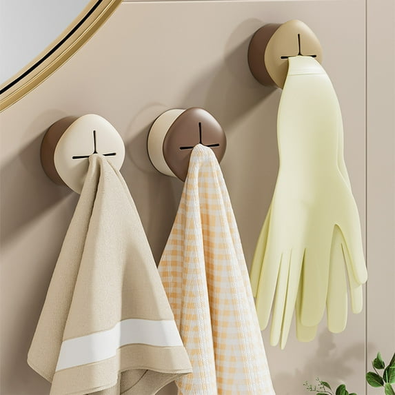 Towel Rag Holder No Punch Adhesive Wall Mount Plastic Clips for Hand Towels Toilet Paper Organizer Waterproof Bathroom Kitchen Storage Solution(Multicolor),Ccwuwei