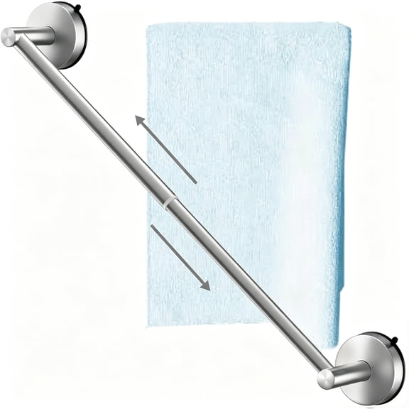 Towel Rail No Drilling 30 cm / 60 cm Adjustable Towel Rail Suction Cup for Bathroom Kitchen, 304 Stainless Steel Towel Holder, Towel Rail for Shower Wall, Load Capacity 5 kg/PC(Silver)