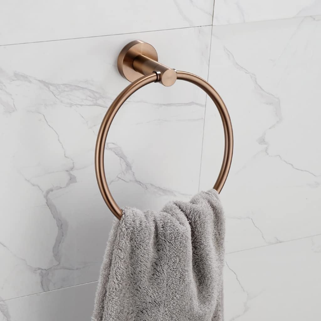 Towel Ring Bathroom Brushed Gold Towel Ring, Hanging Towel Hanger Hand Towel Holder Towel Bar ...