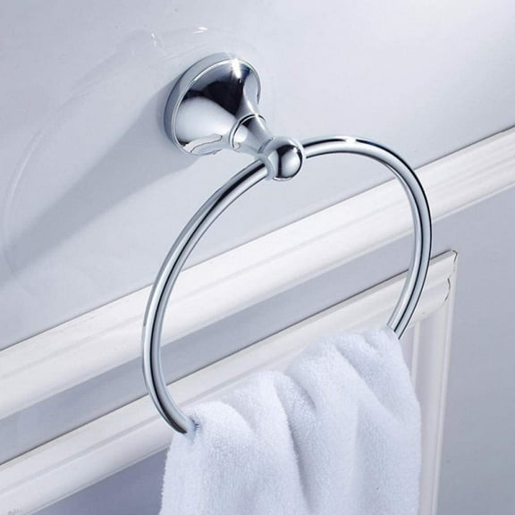 Towel Ring,Coat Hook,Towel Hooks,Towel Rails Black Antique Bronze Bathroom Towel Brass Chrome White Hand Towels Round Rack Wall Mounted Home Decorative Gold (Color : Chrome)