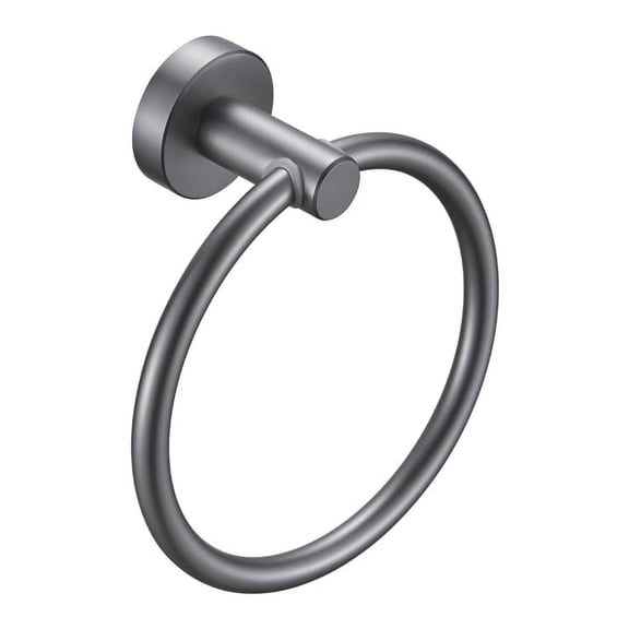 Towel Ring Gun Grey, Bath Hand Towel Ring Thicken Space Aluminum Round Towel Holder for Bathroom