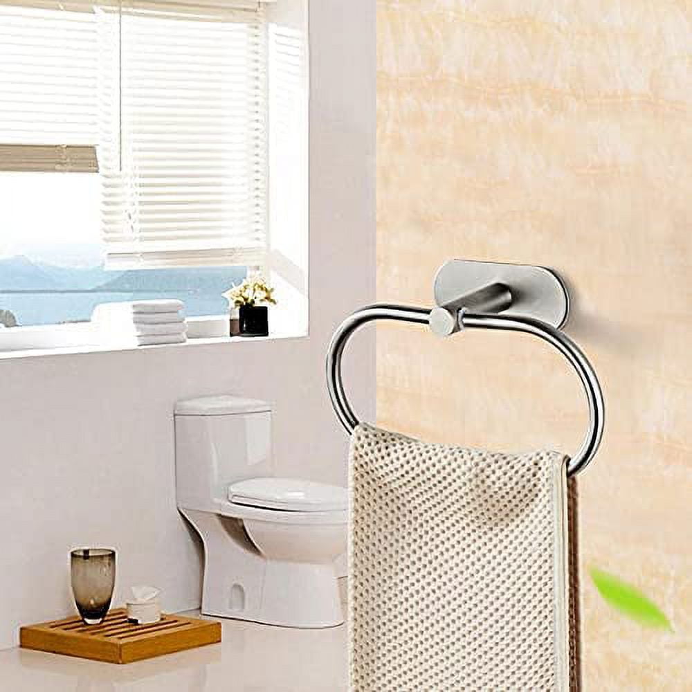 Towel Ring Towel Rack Hand Holder for Bathroom Self Adhesive No Drill ...
